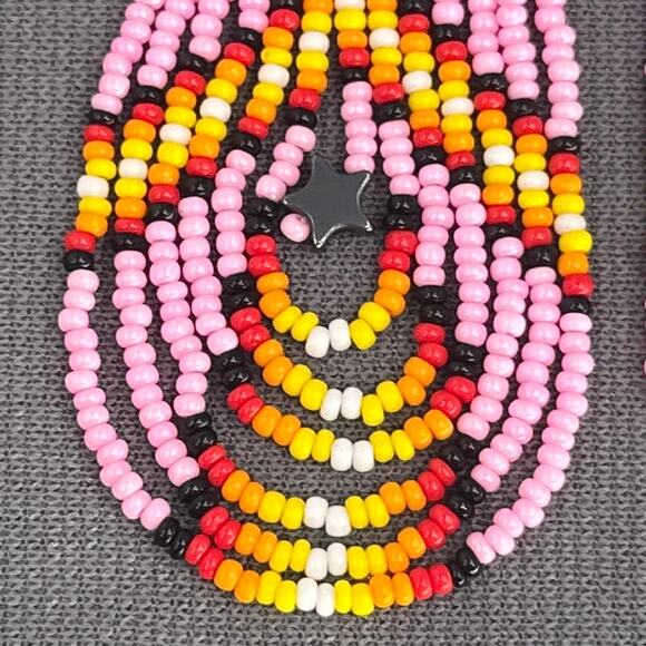 Tribal Earrings Seed Bead Handmade Multicolor Native American Boho Dangle 3” USA - Picture 8 of 15